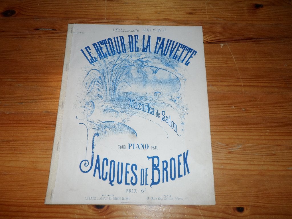 Le retour de la fauvette - jacques de broek, Gebruikt, Ophalen of Verzenden, Artiest of Componist, Piano