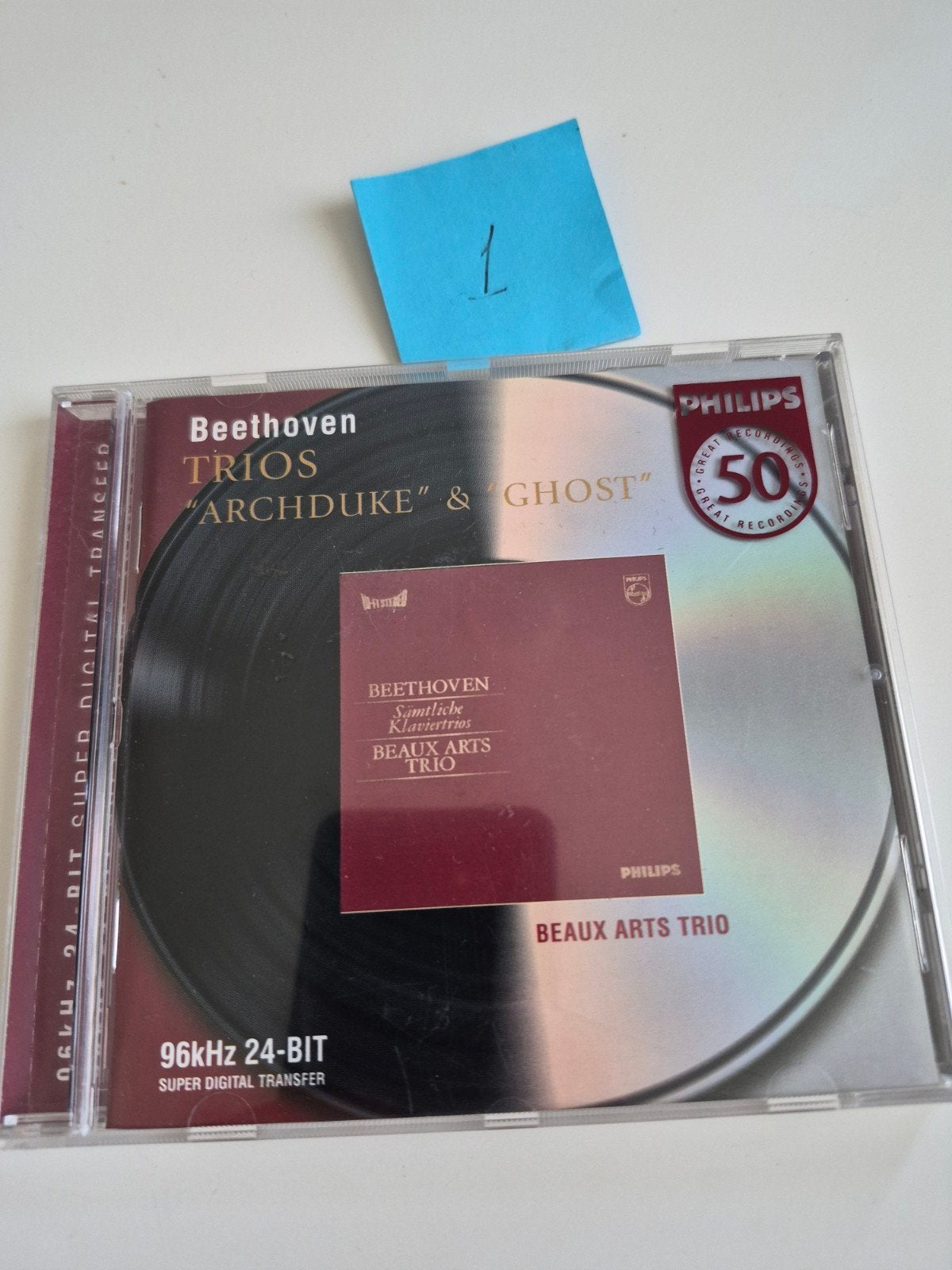 Beethoven: Trios "Archduke" & "Ghost" - Beaux Arts Trio CD, Kamermuziek, Inclusief doosje, Ophalen of Verzenden, Zo goed als nieuw