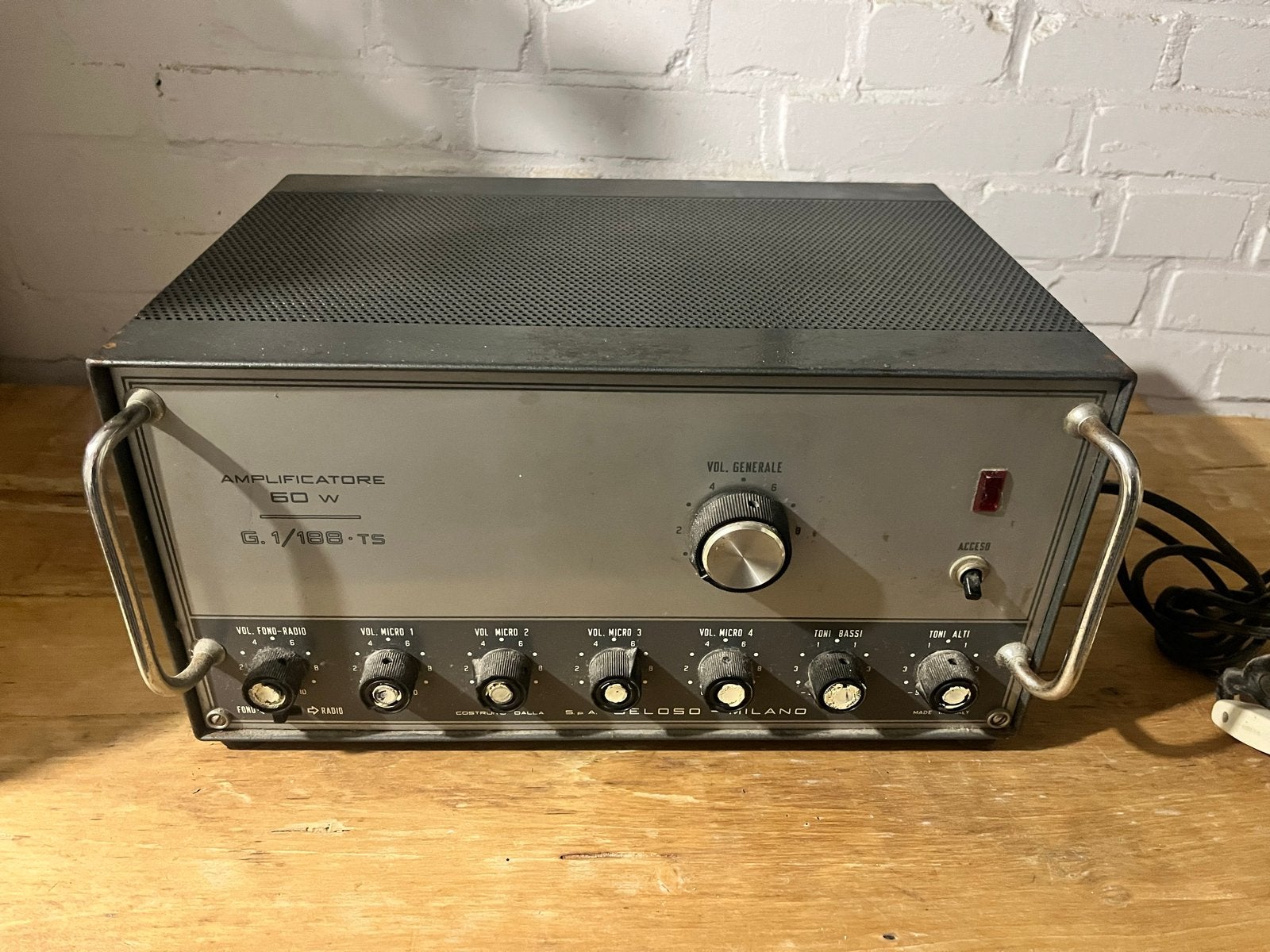 Vintage Geloso G.1/188-TS Versterker - 60W, Audio, Tv en Foto, Minder dan 60 watt, Ophalen, Overige merken, Gebruikt