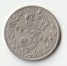 ENGELAND George V 1922 Zilver Threepence, Verzenden, Overige landen, Losse munt, Zilver