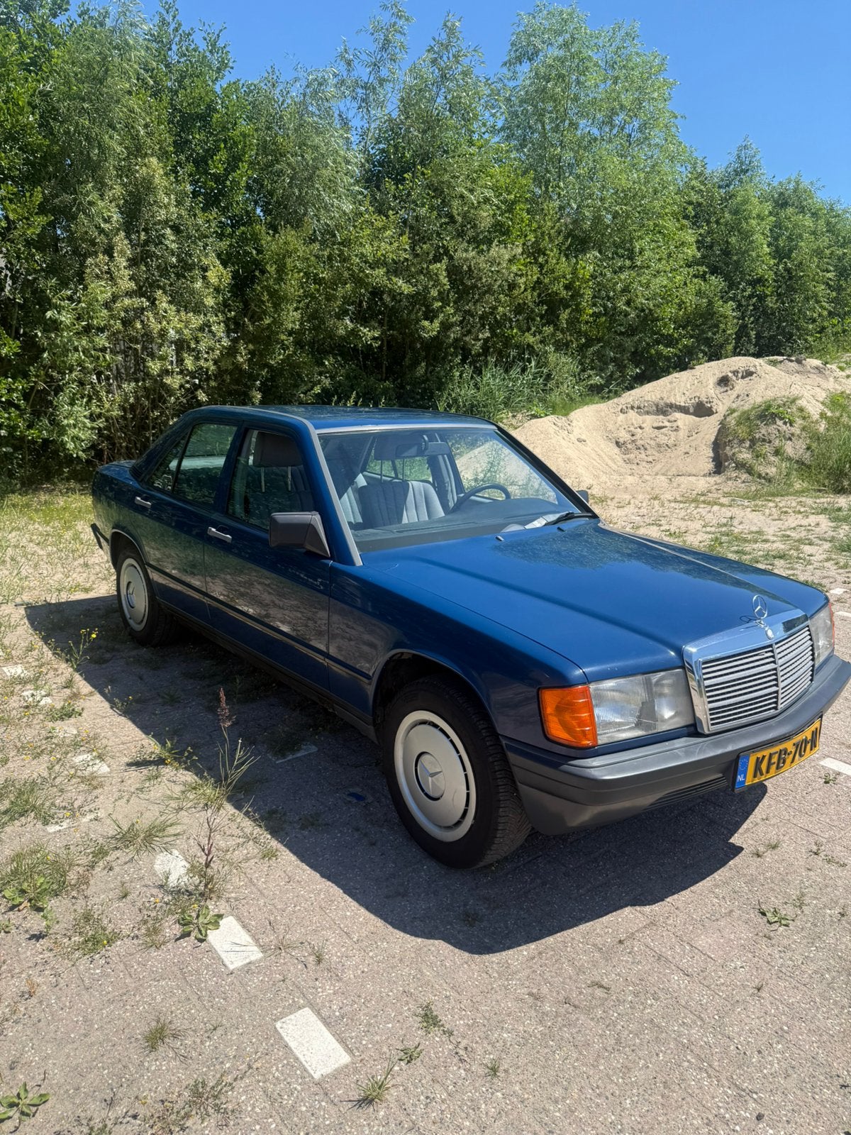 Mercedes-Benz 190E 2.0 (W201) – 1990 – 134.487 km - btw vrij, Auto's, 1154 kg, Blauw, Particulier, Sedan