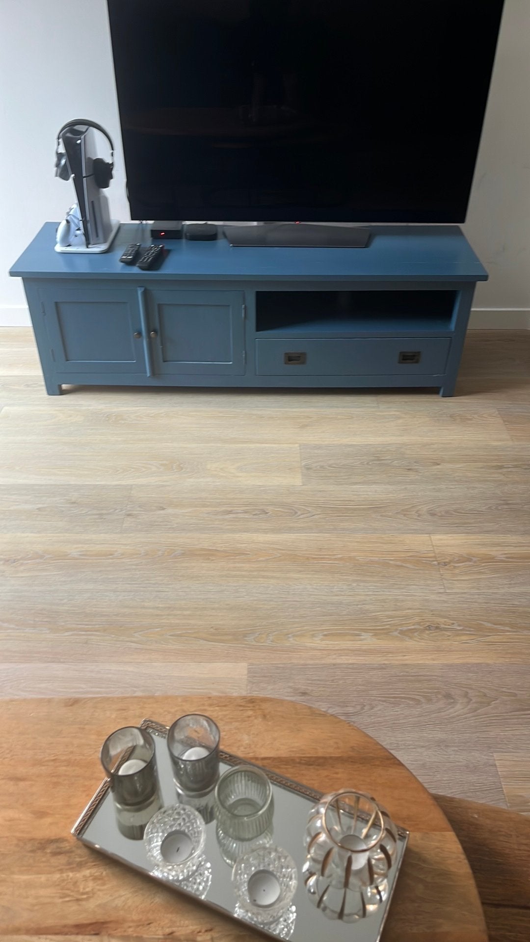 Leuk tv kastje blauw, Huis en Inrichting, Ophalen, Gebruikt, 50 tot 100 cm, Minder dan 100 cm