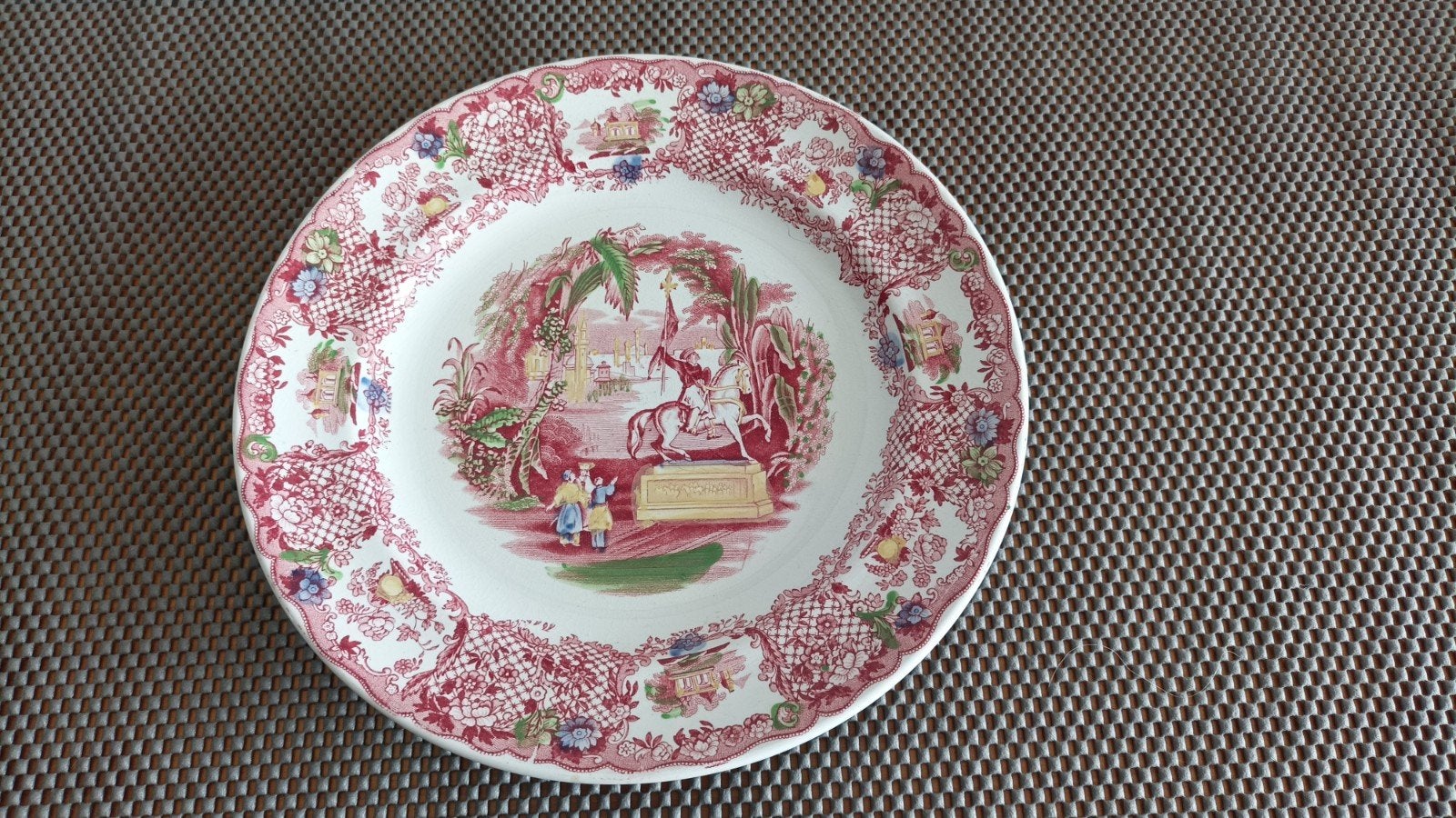 Antiek bord Petrus Regout Orient rood decor, Antiek en Kunst, Ophalen of Verzenden