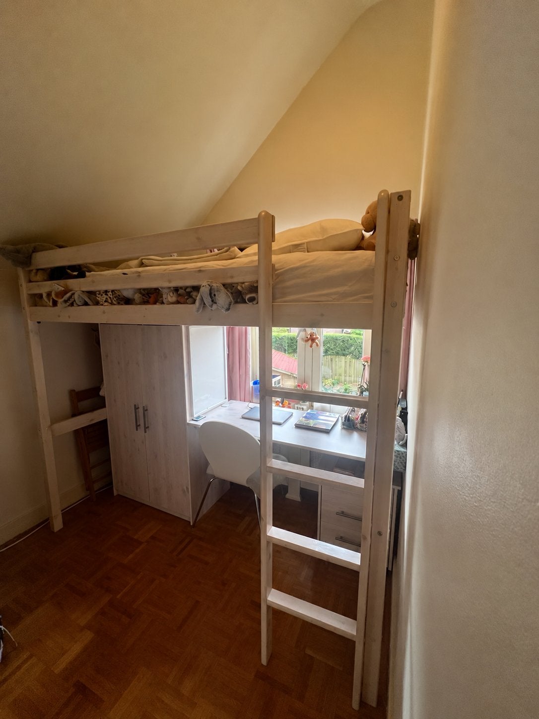 Hoogslaper Flexa met kast en werkblad, Ophalen, Gebruikt, Eenpersoons, 160 tot 180 cm