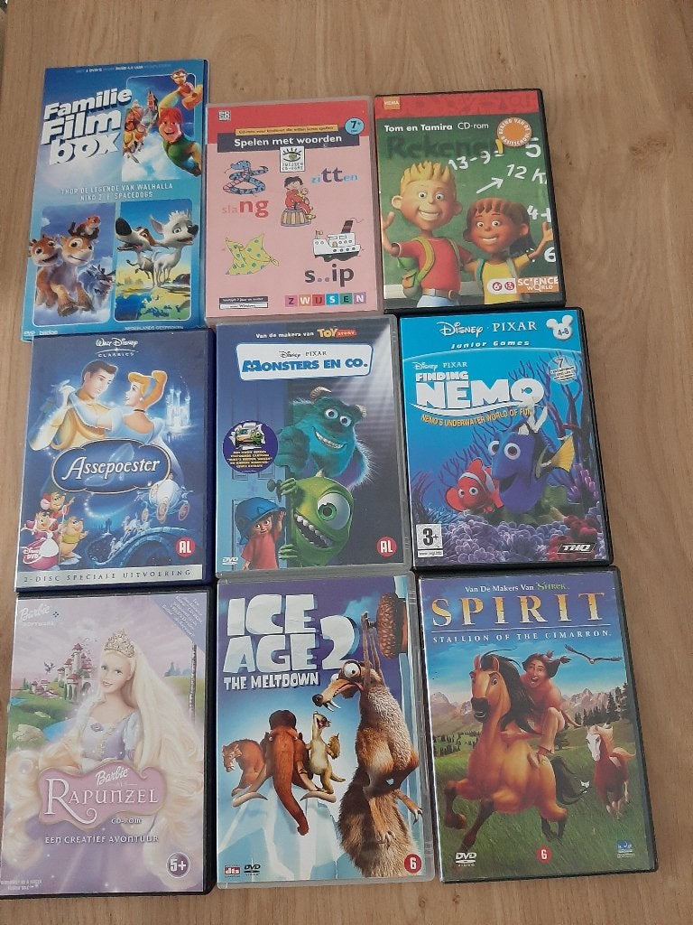 Verschillende dvd's o.a. Pixar en Walt Disney, Alle leeftijden, Ophalen, Gebruikt