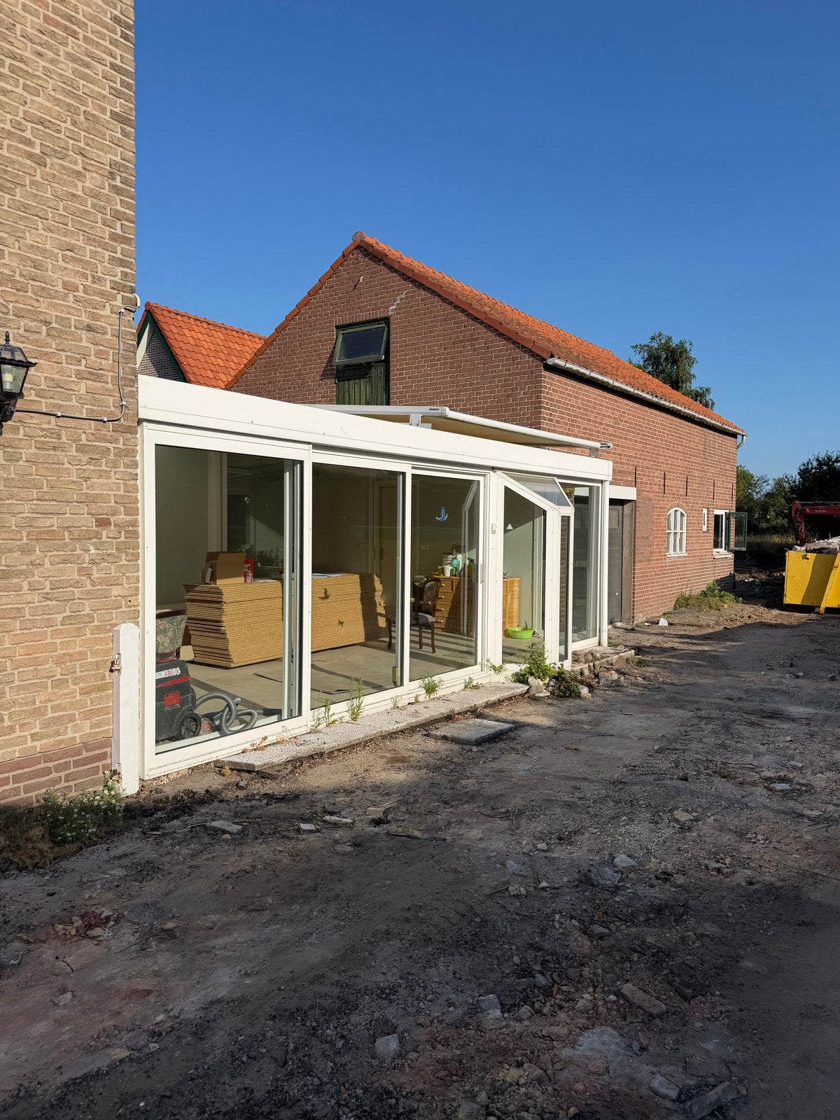 Serre met zonwering en open schuifdak - MOET WEG, Tuin en Terras, Overkappingen, Ophalen, Gebruikt, Overige typen
