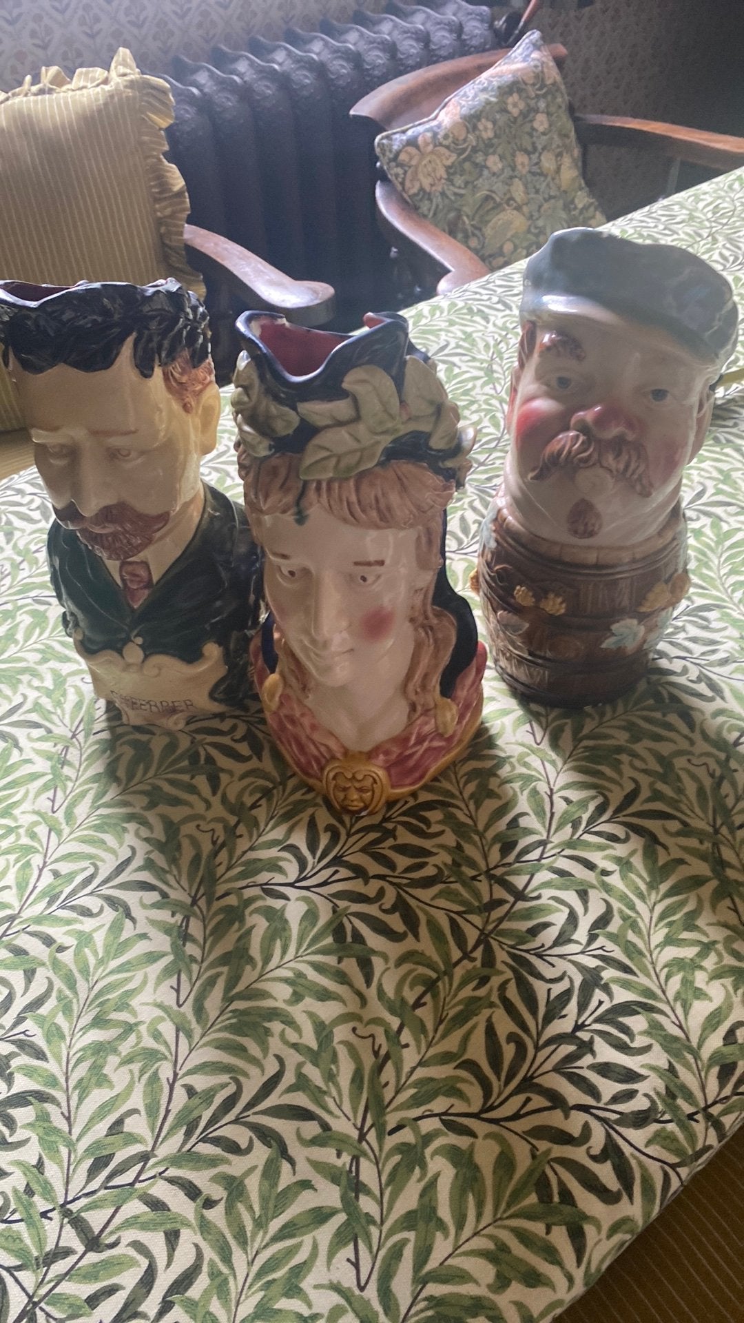 3 antieke barbotine schenkannen, Antiek en Kunst, Antiek | Keramiek en Aardewerk, Ophalen of Verzenden