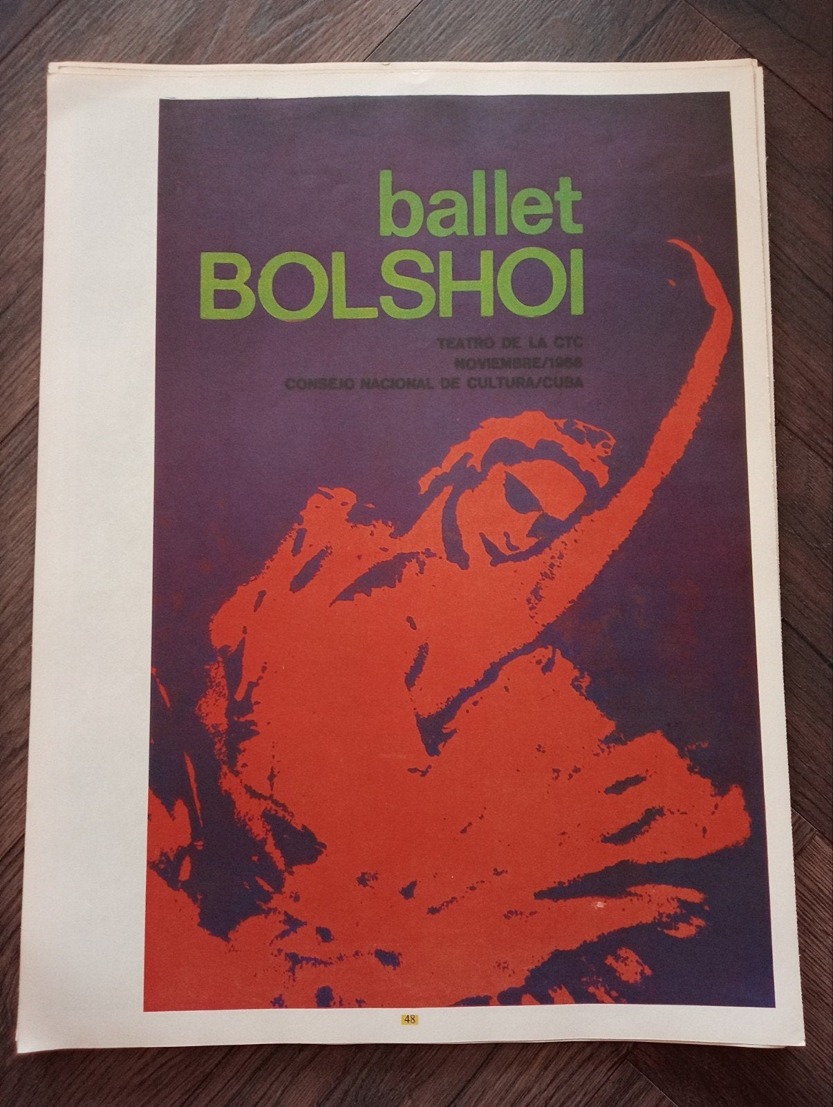 Bolshoi Ballet affiche uit 1970, Ophalen of Verzenden