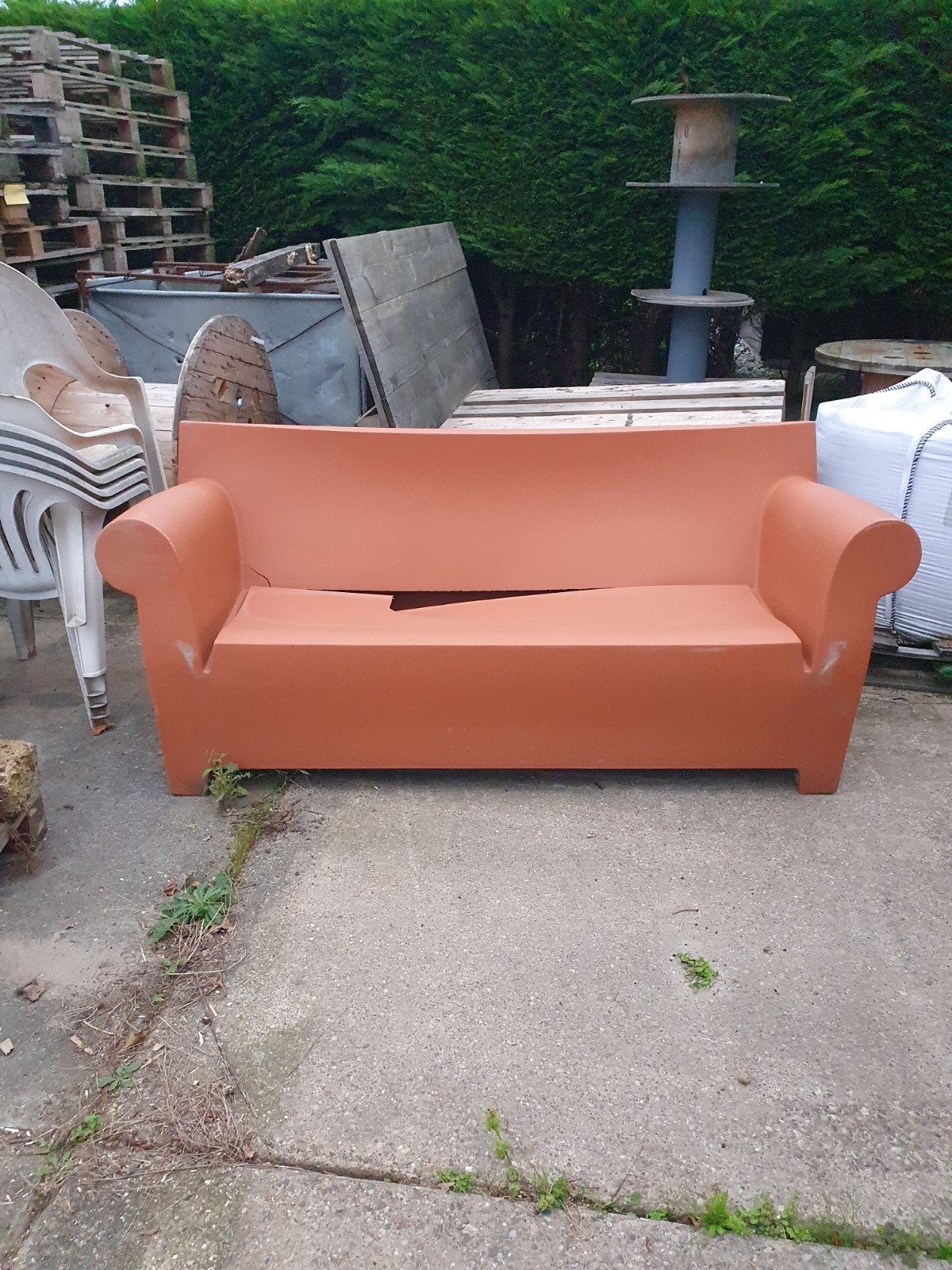 Kartell Bubble Club Tuinbank - Oranje Design Bank, Ophalen of Verzenden, Gebruikt, Kunststof