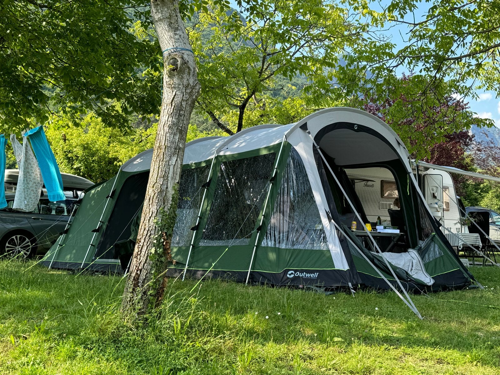 Outwell Yosemite Lake 5 TC tunneltent - Zo goed als nieuw, Caravans en Kamperen, Tenten, Ophalen, Zo goed als nieuw, Tot en met 5