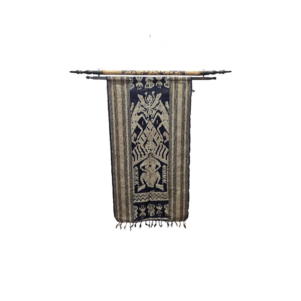 Vintage Indonesische Sumba Ikat wandkleed, Ophalen of Verzenden