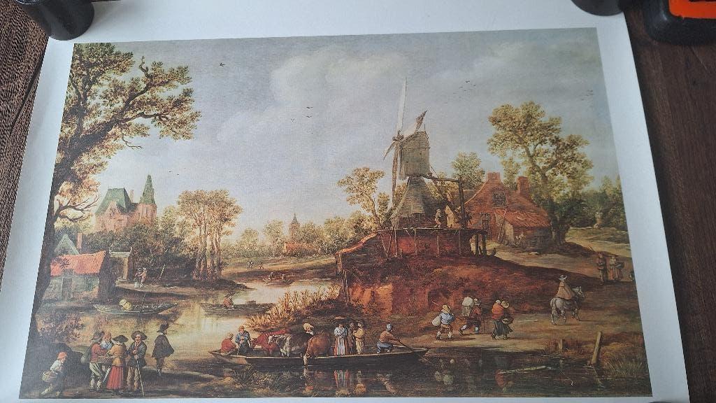 Reproductie schilderij Rivierlandschap van Jan van Goyen, Ophalen
