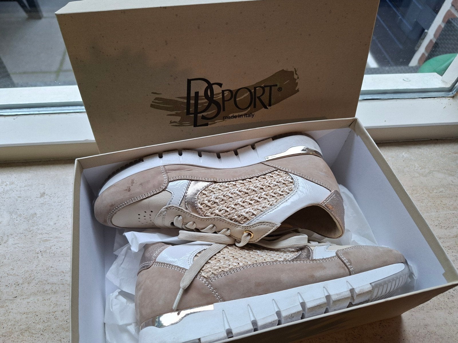DL Sport Sneakers - Beige Combinatie - Maat 37, Beige, Ophalen of Verzenden, DL Sport, Sneakers of Gympen
