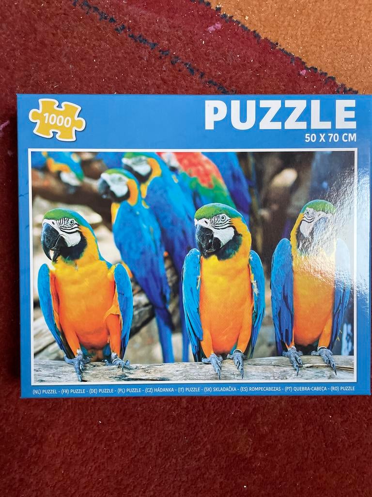 Puzzel 1000 stukjes - Papegaaien 50x70 cm, Ophalen of Verzenden, 500 t/m 1500 stukjes, Gebruikt, Legpuzzel