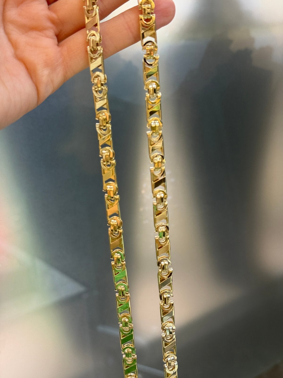 14KT Goud - 51.3 Gram - Ketting - PLATTE KONING, Sieraden, Tassen en Uiterlijk, Kettingen, Ophalen, Nieuw, Goud