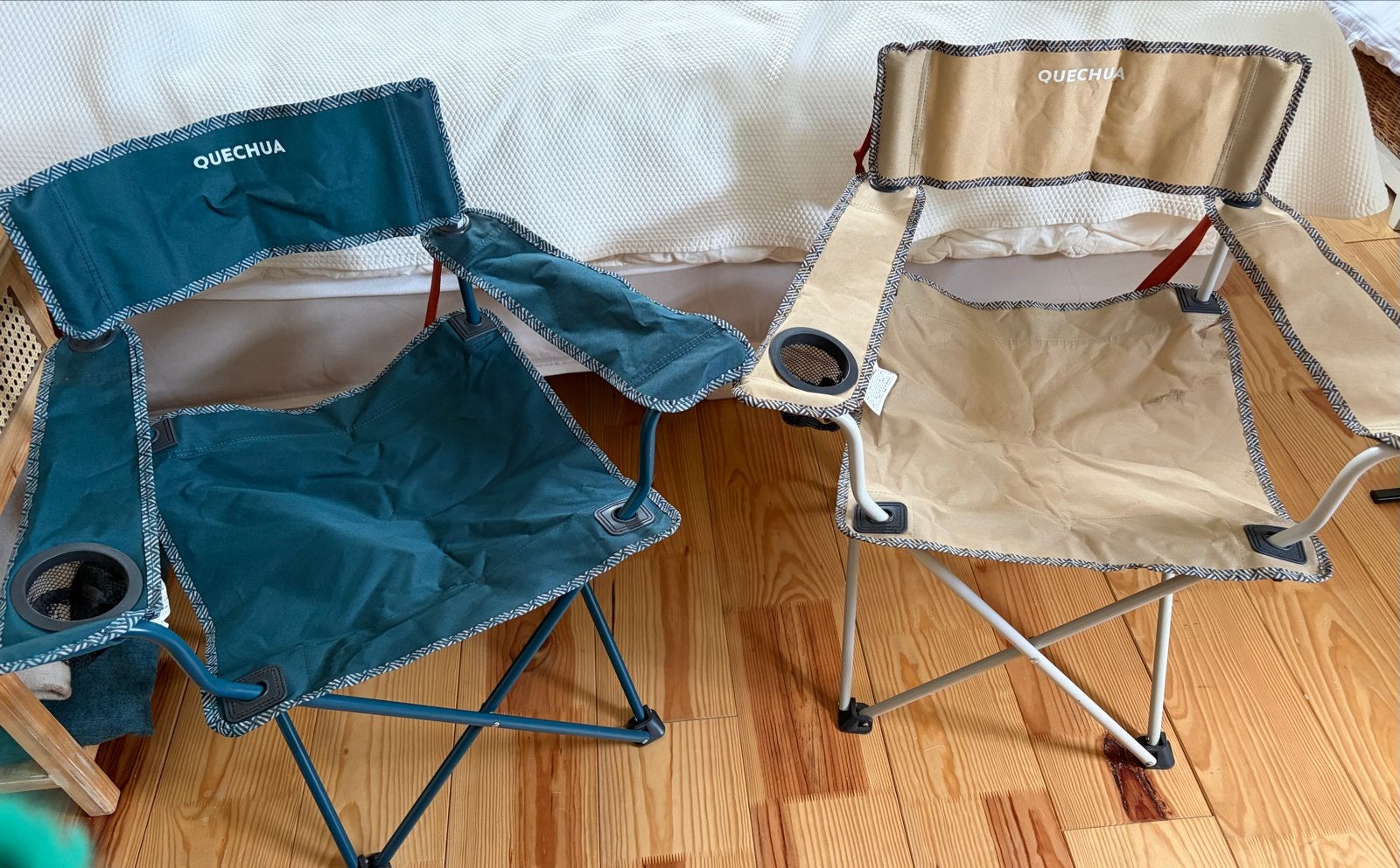 2x Quechua opvouwbare campingstoelen, Caravans en Kamperen, Ophalen, Gebruikt, Campingstoel