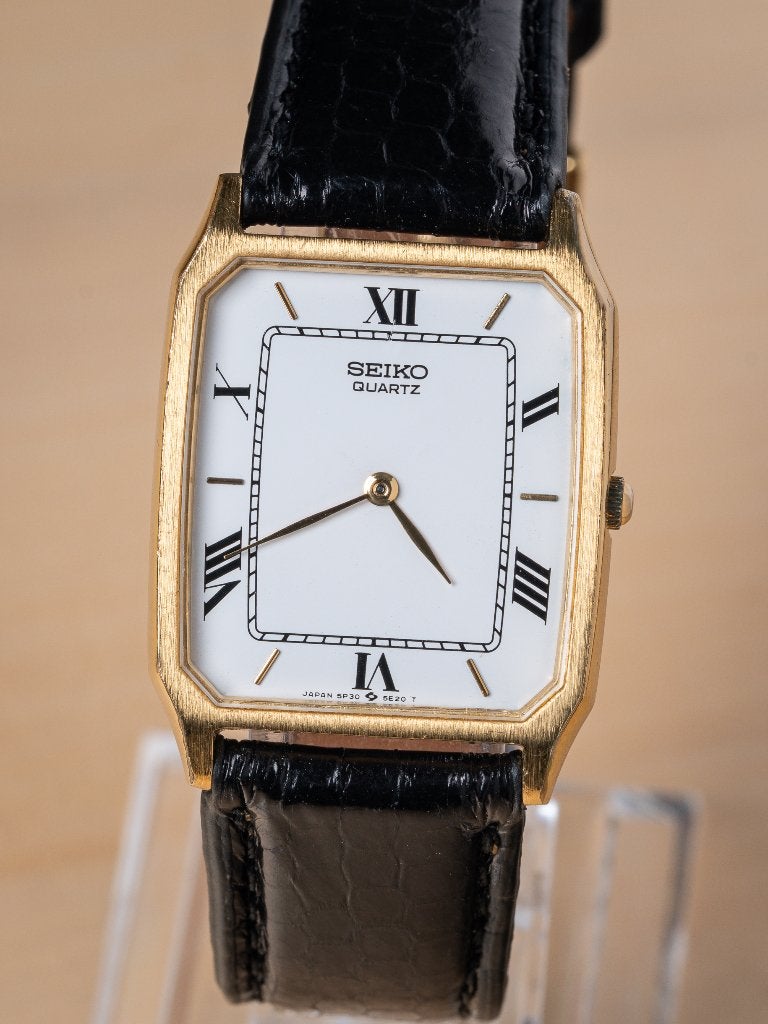 Seiko Tank uit 1996 – witte wijzerplaat met Romeinse cijfers, Seiko, Staal, Verzenden, Polshorloge