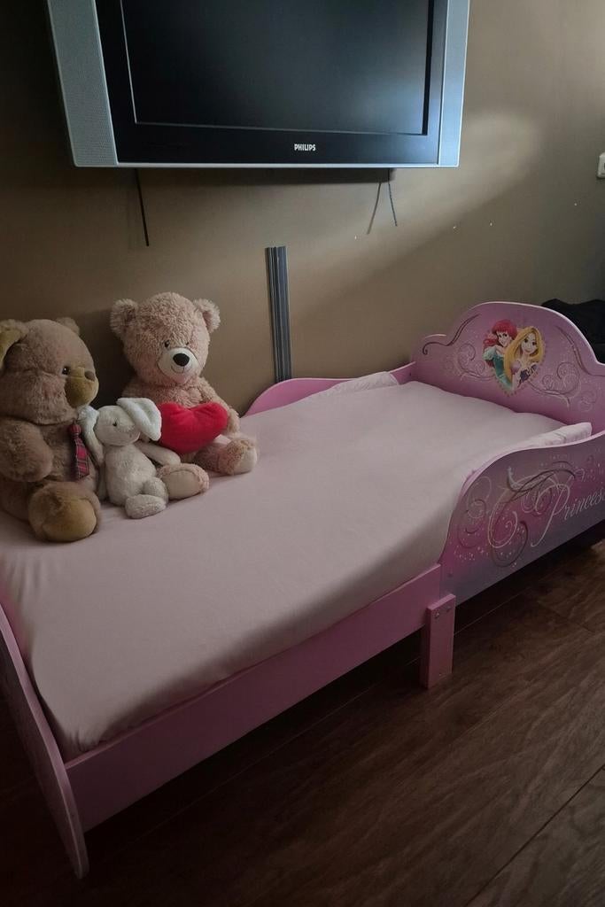 Disney Princess Peuterbed 143x77x43 cm, Kinderen en Baby's, Kinderkamer | Bedden, Ophalen, 140 tot 160 cm, 70 tot 85 cm, Matras