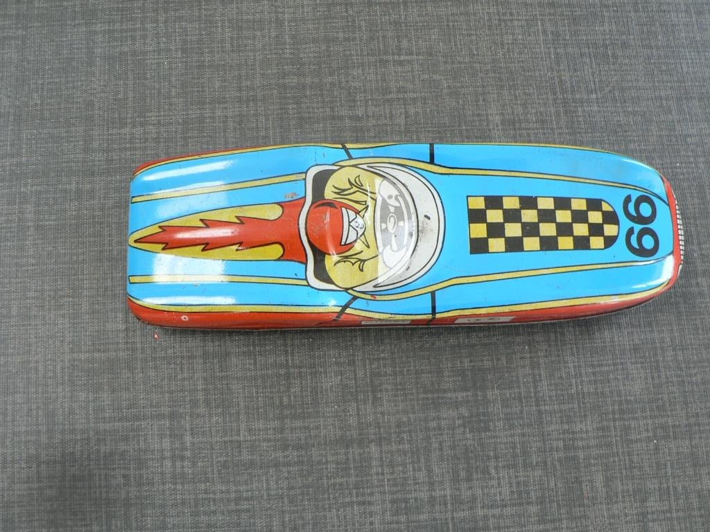 oude blikken race auto gurel turkije mooi staat circa 17 cm, Ophalen of Verzenden, Gebruikt, Overige