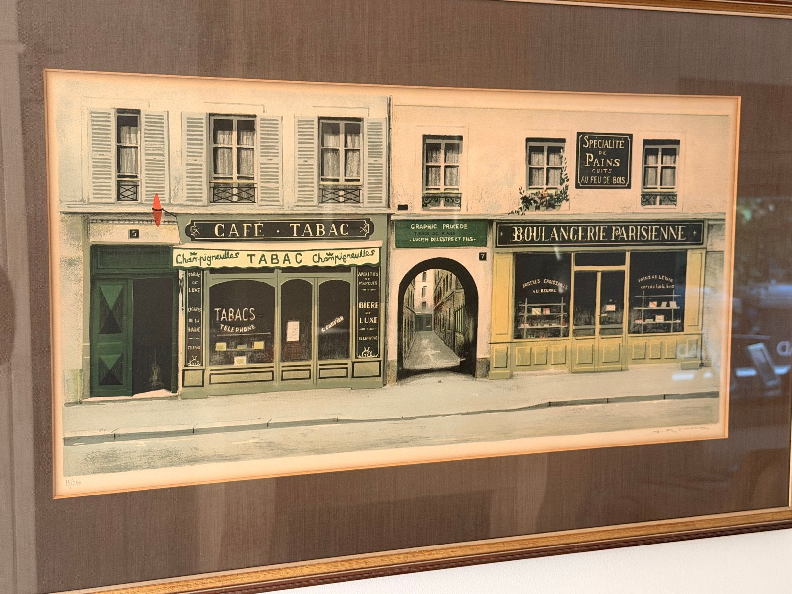 André Renoux  Franse Stadsgezicht Lithografie Gesigneerd, Antiek en Kunst, Kunst | Etsen en Gravures, Ophalen, 1950 - 1999, Stadsgezicht