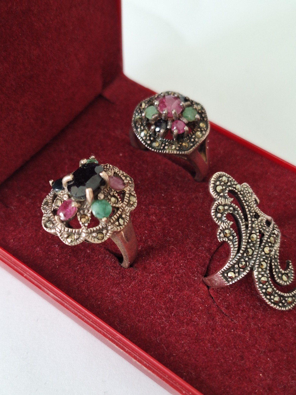 Ring echt zilver met markasiet ring maat 16,5 & 17 mm, Dame, Zilver, Zilver, Met edelsteen