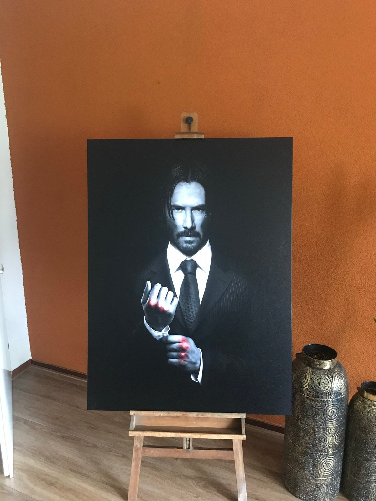 Schilderij canvas John Wick, Antiek en Kunst, Ophalen, Acrylverf, Film, Handgeschilderd