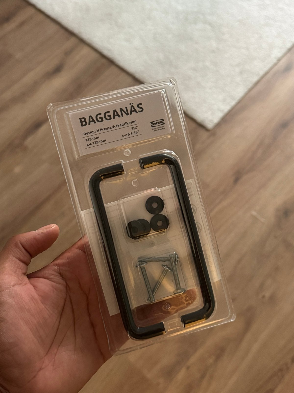 IKEA BAGGANÄS Handgreep 143 mm, zwart, Ophalen, Nieuw