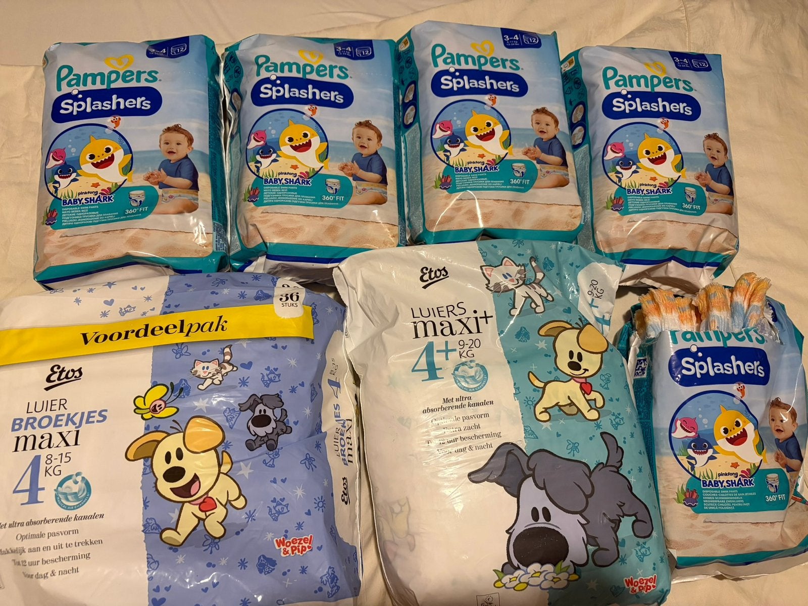Zwemluiers pampers en Etos div luiers, Ophalen of Verzenden