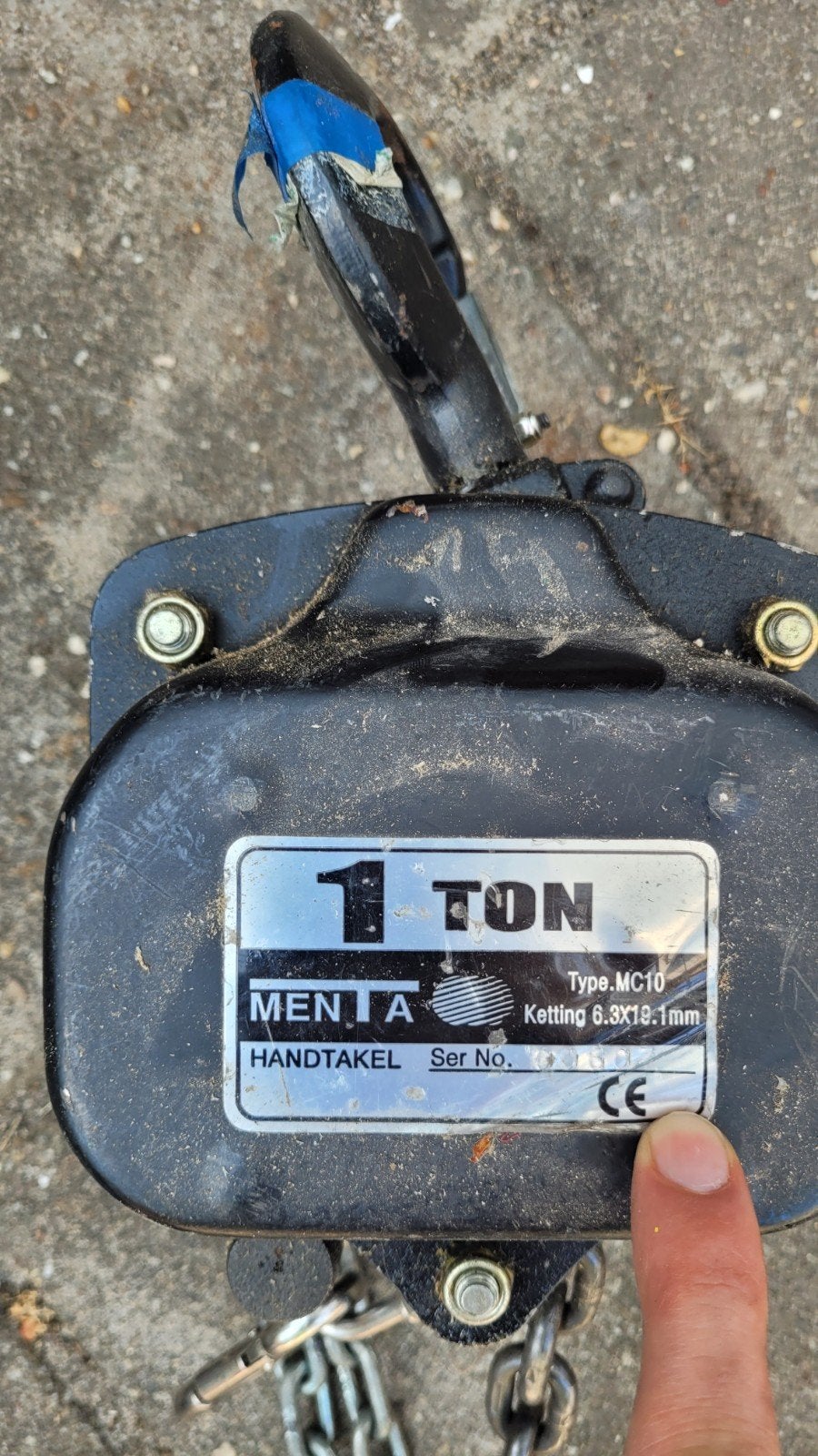 Takel 1 ton kettingtakel handtakel, Ophalen, Gebruikt