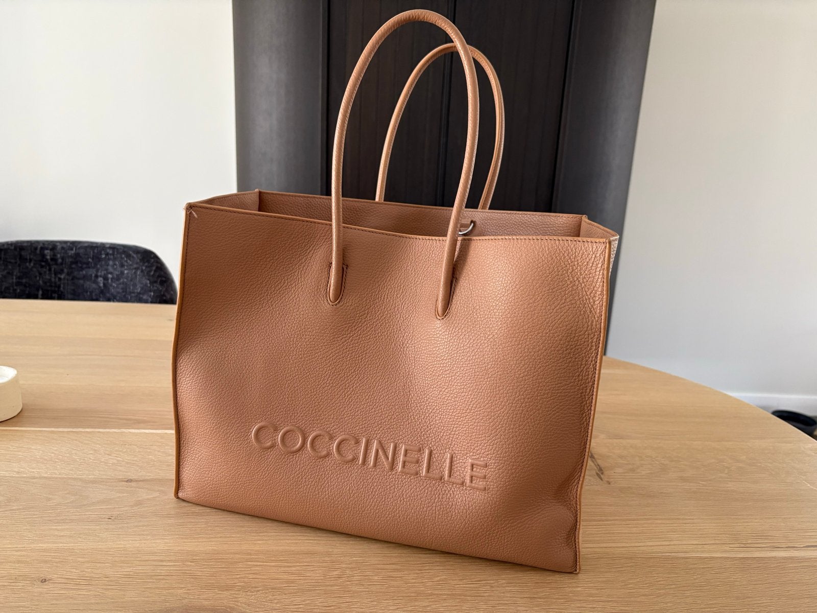Coccinelle Leren Shopper Tas - Zo goed als nieuw, Ophalen of Verzenden, Zo goed als nieuw, Bruin, Shopper