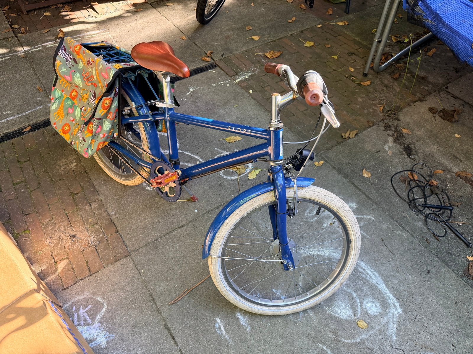 Elops Stadsfiets - Blauw, met fietstassen 20 inch, Ophalen, Gebruikt, Velgrem, Versnellingen