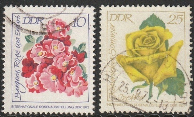 DDR 1972 1778/1779 Rozen, Gest, Ophalen of Verzenden, DDR, Gestempeld