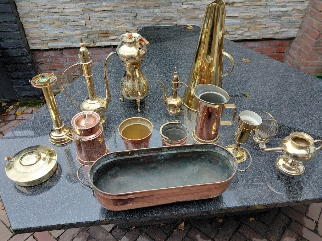 Diverse koperen en messing artikelen, Antiek en Kunst, Ophalen of Verzenden, Koper