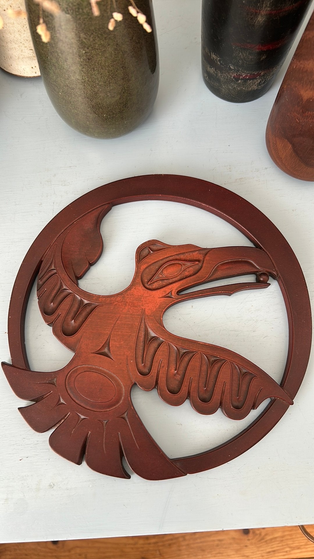 Pacific Northwest Coast Native American Raven with Pearl, Ophalen of Verzenden, Overige typen