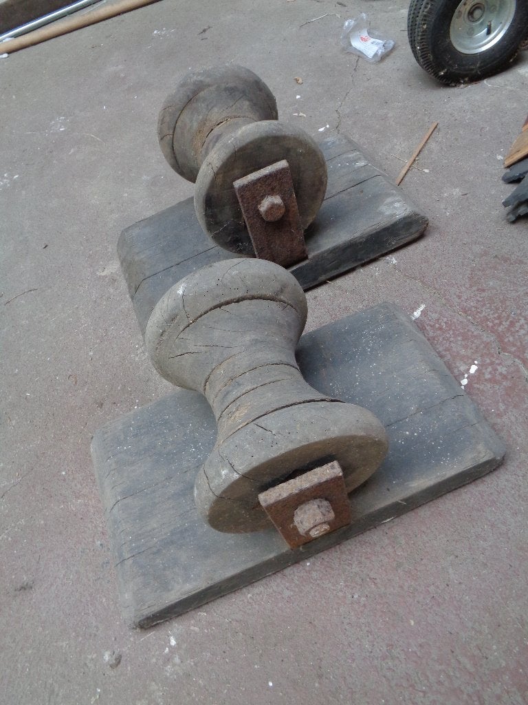 industriele katrollen oud 2 stuks, Ophalen
