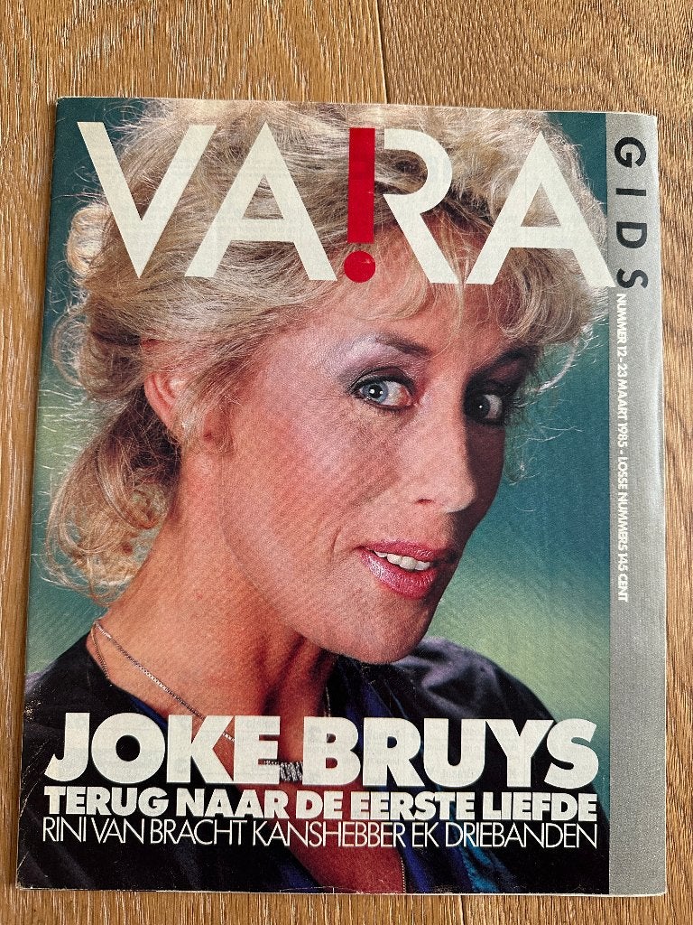 VARA Gids 23 mrt 1985, met Joke Bruys, poster: Mai Tai, Ophalen of Verzenden, Gelezen, Muziek, Film of Tv