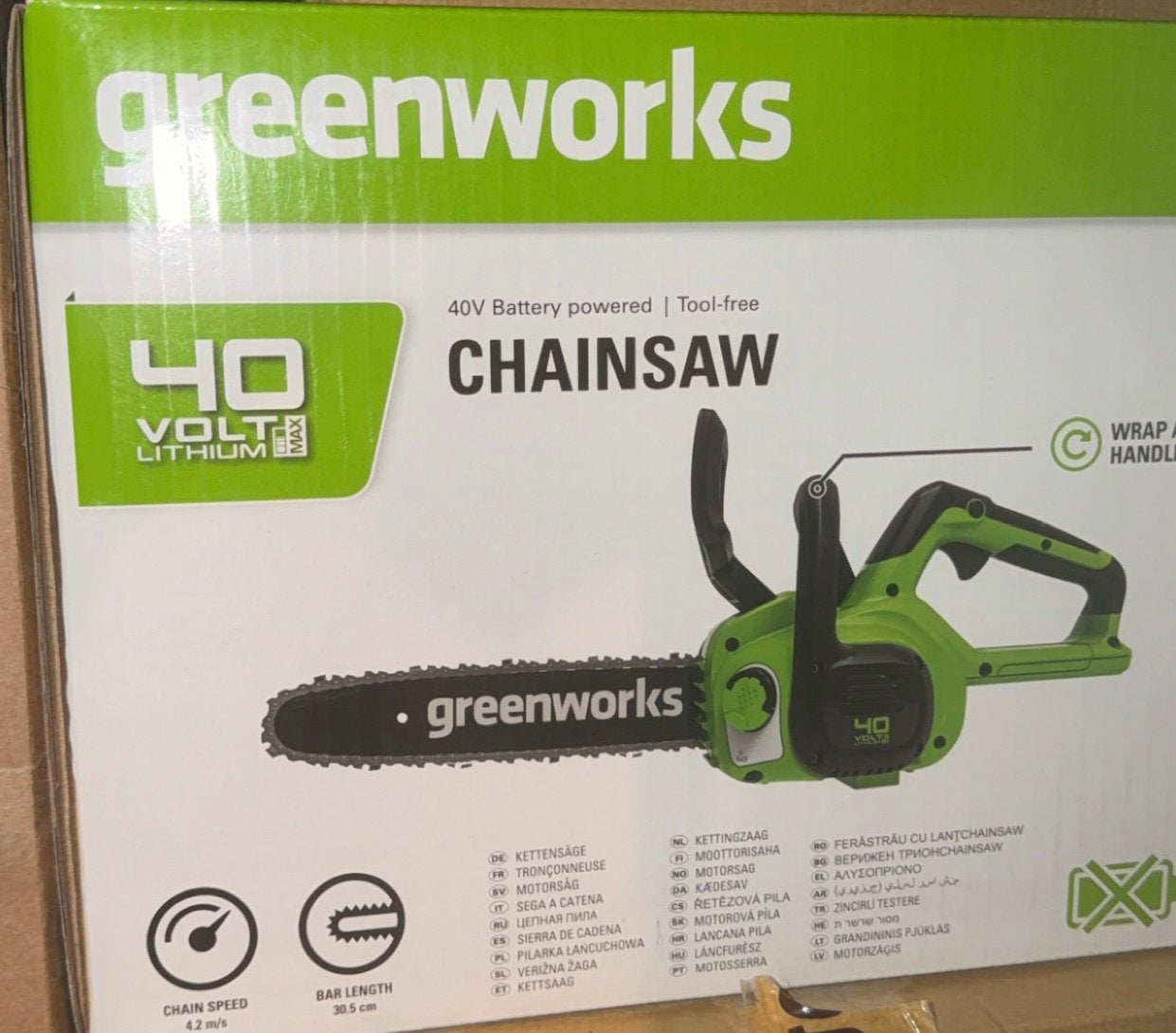 Greenworks kettingzaag 40Volt Chainsaw, Ophalen of Verzenden, Nieuw