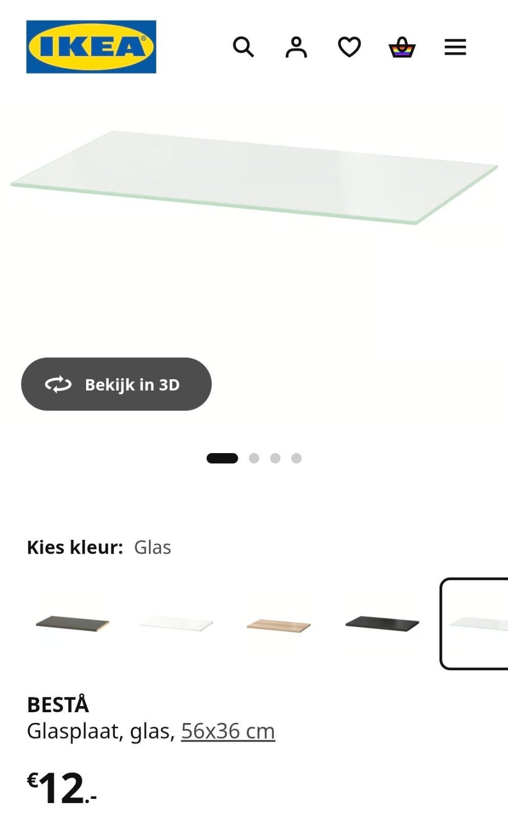 Ikea Besta Glasplaten 2st., Ophalen, 50 tot 100 cm, Zo goed als nieuw, Minder dan 100 cm
