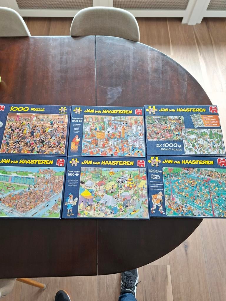 6x Jan v. Haasteren puzzels.Compleet., Ophalen of Verzenden, 500 t/m 1500 stukjes, Zo goed als nieuw