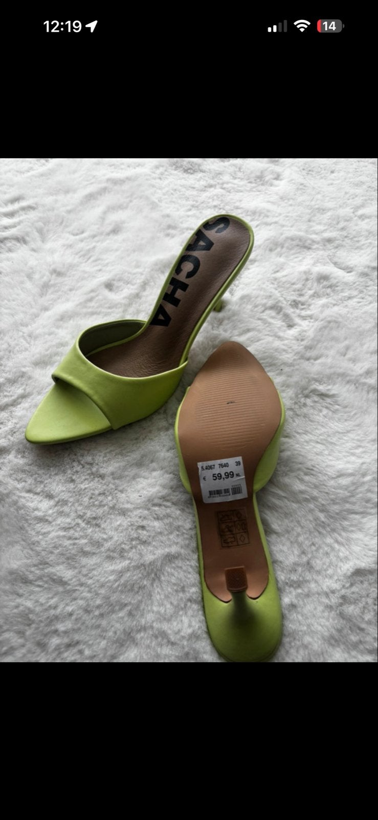 Sacha muiltjes met hak - Neon geel, Ophalen of Verzenden, Nieuw, Geel, Sandalen of Muiltjes