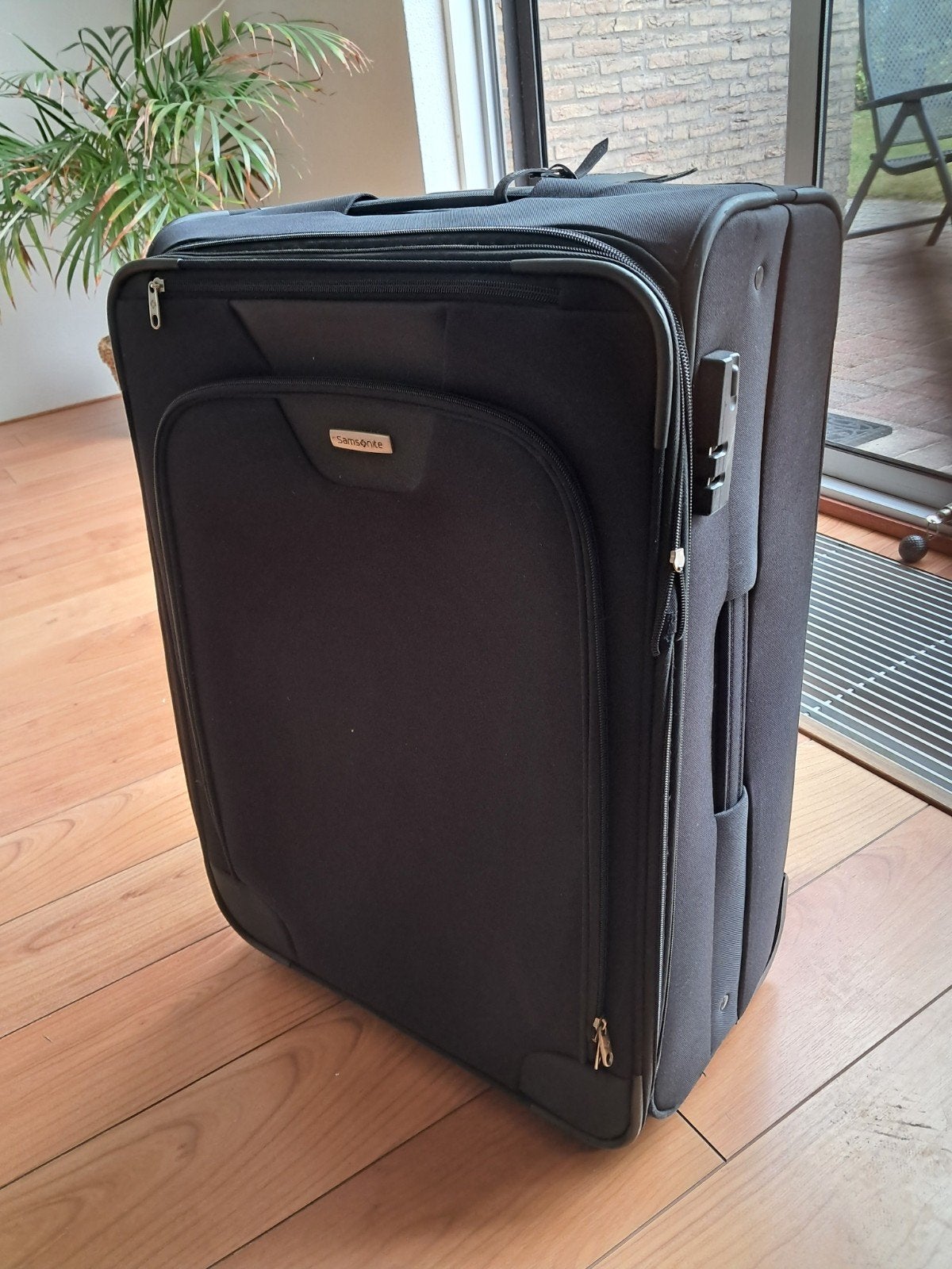Samsonite Koffer Zwart - Handbagage Formaat, Gebruikt, 50 tot 60 cm, Zacht kunststof, 35 tot 45 cm
