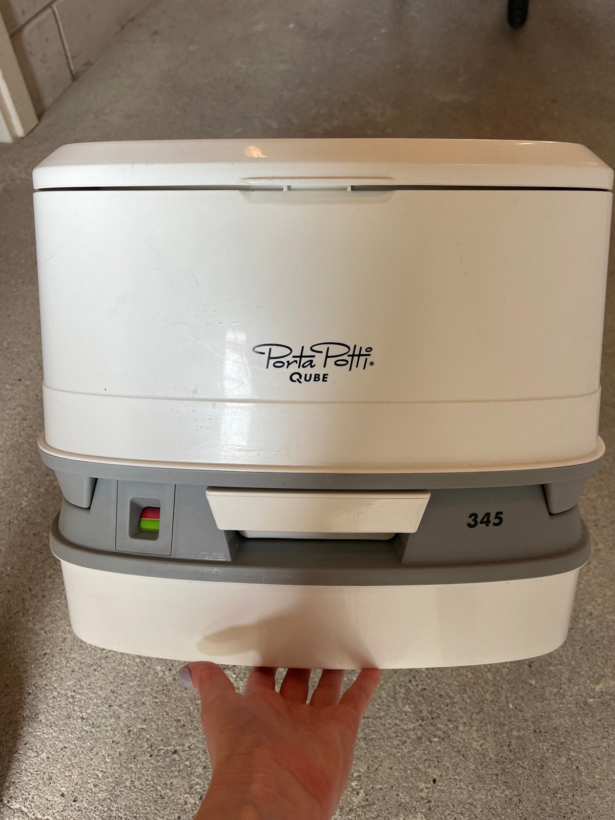 Porta Potti Qube 345 chemisch toilet, Ophalen, Gebruikt