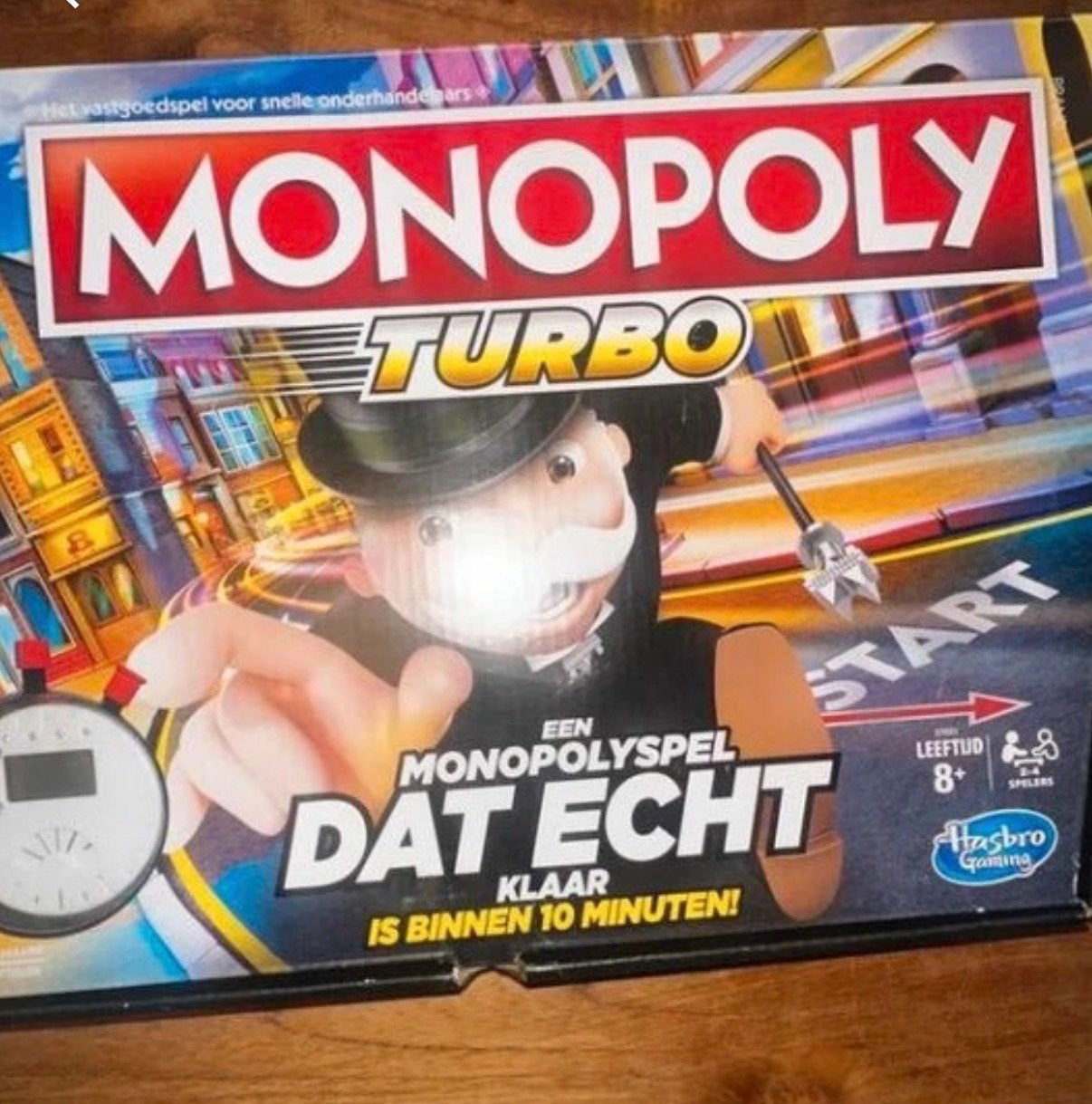Monopoly Turbo - Het snelle vastgoedspel, Hobby en Vrije tijd, Drie of vier spelers, Ophalen of Verzenden, Zo goed als nieuw