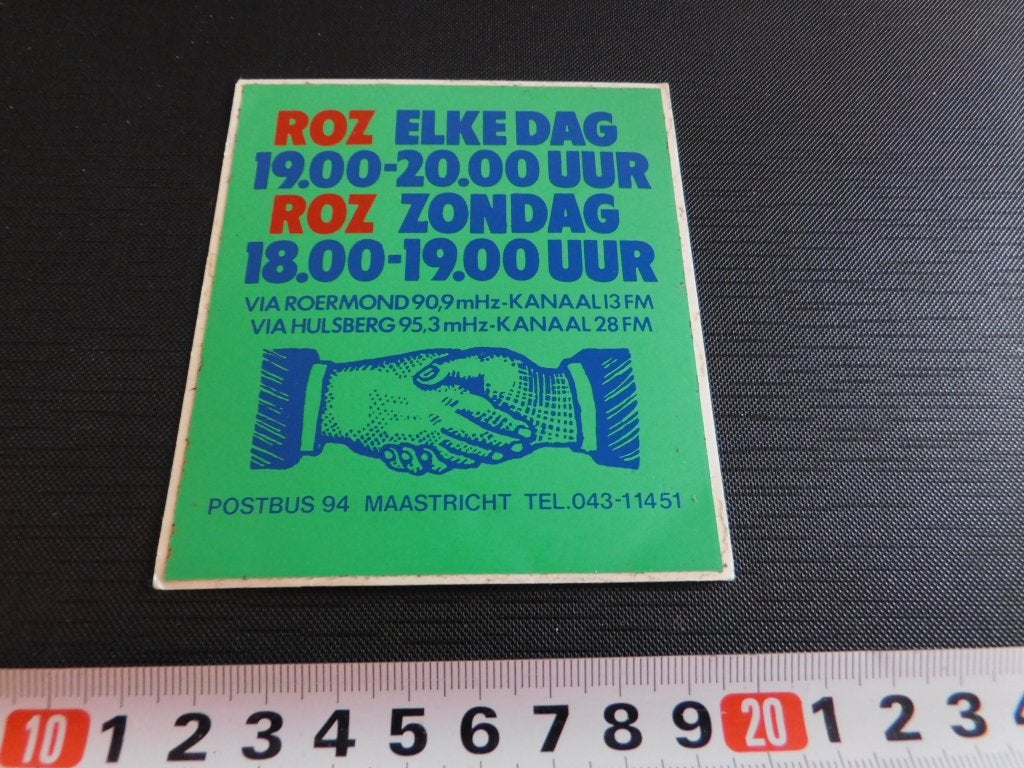 sticker Radio ROZ  Roermond Hulsberg Maastricht, Verzamelen, Ophalen, Zo goed als nieuw
