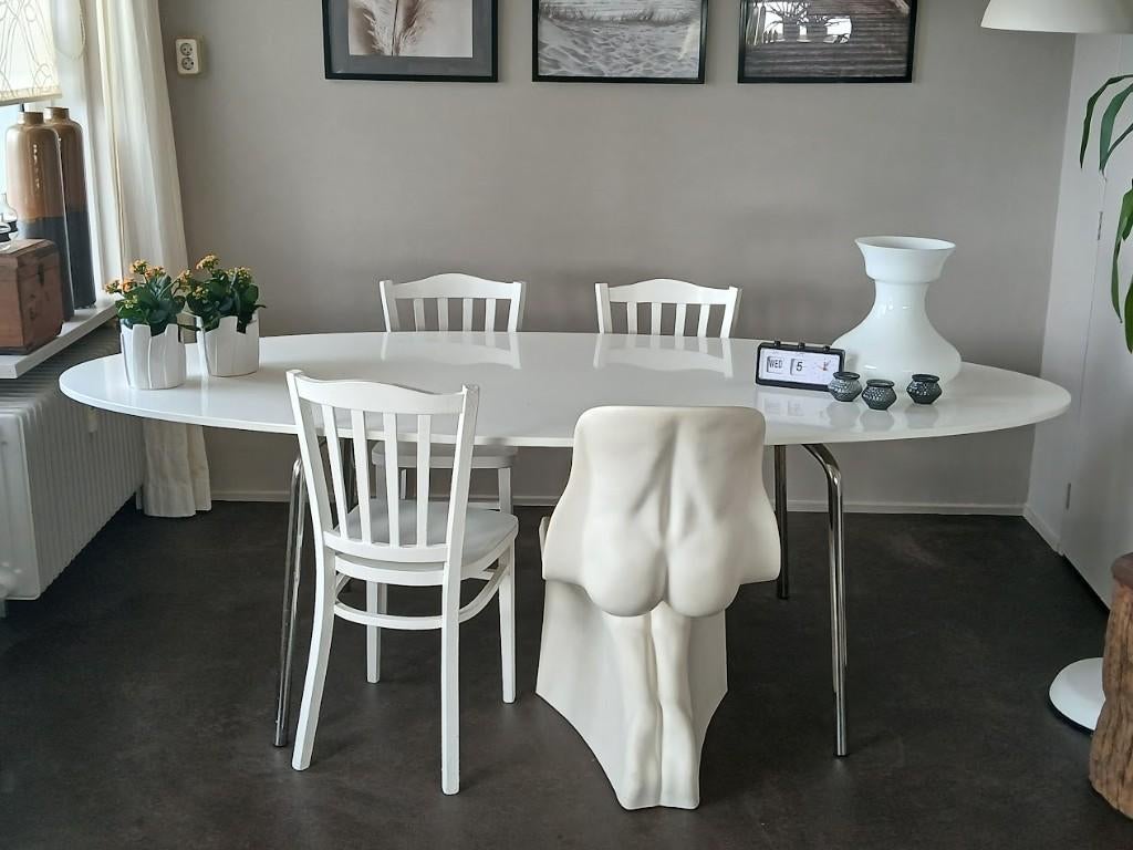 Eetkamertafel wit, Ophalen, Overige materialen, Gebruikt, 200 cm of meer