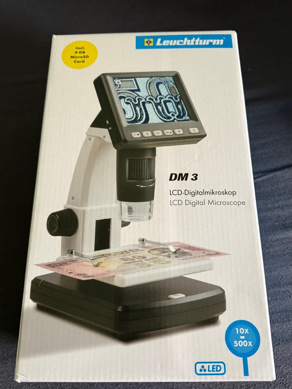Leuchtturm DM 3 digitale microscoop – nieuw in doos!, Ophalen, Nieuw, 400x tot 1000x, Stereomicroscoop