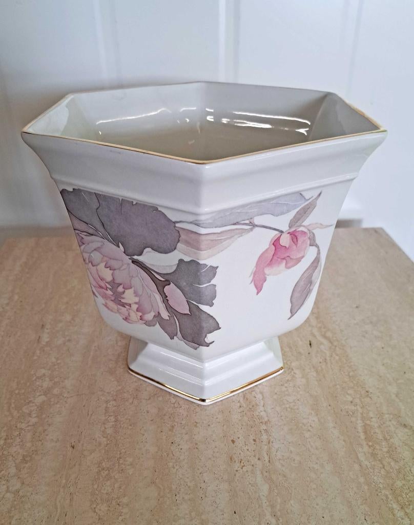 Vintage handgeschilderde Royal Winton bloempot porselein, Overige materialen, Gebruikt, Binnen, Ophalen of Verzenden