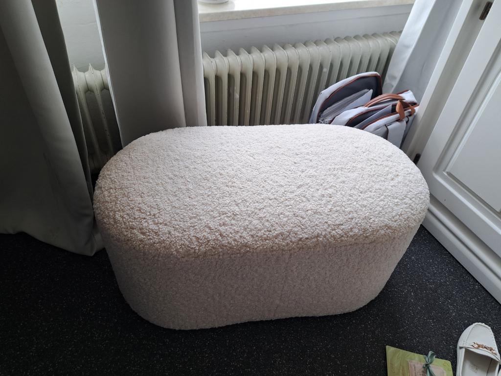 Poef teddy, Minder dan 50 cm, Rond, Minder dan 50 cm, Ophalen of Verzenden