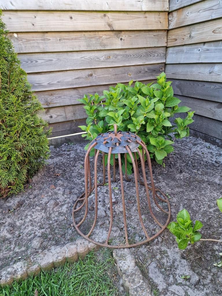 Zware ijzeren decoratie 2 stuks met lood afgezet, Tuin en Terras, Ophalen