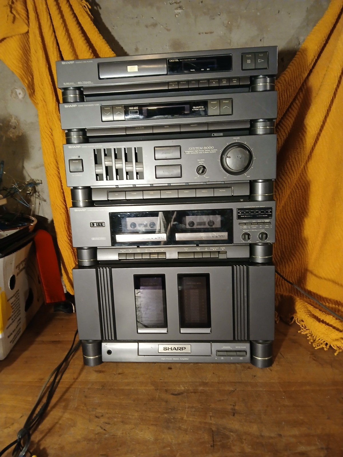 Sharp System-8000 Stereo Set, Audio, Tv en Foto, Stereo-sets, Ophalen, Gebruikt, Tuner of Radio, Losse componenten